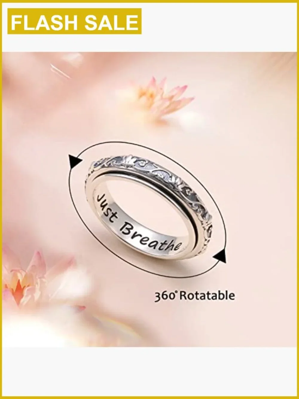 Sterling Silver Spinner Fidget Ring Women Stress Relief Anxiety Thumb Band Just
